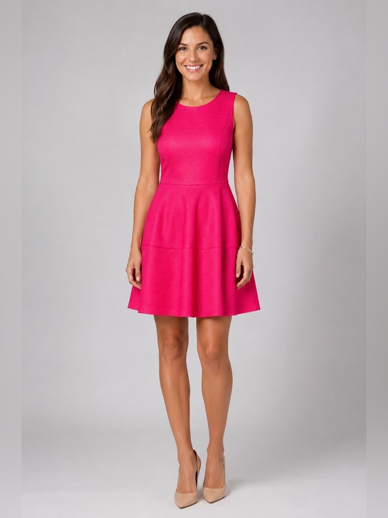 Ivanka Trump Dresses & Skirts - Ivanka Trump Hot pink Textured Fit & Flare Dress – Size 12 EUC
